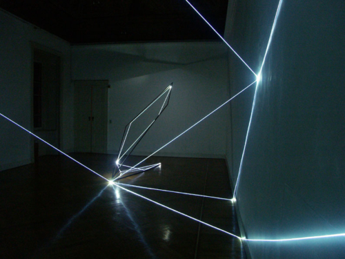 09 CARLO BERNARDINI, Permeable Spaces 2004, Stainless steel, optical fibres, feet h 15x20x47, (part.2) Milano Gallery, Milan.