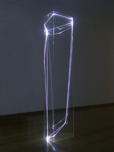 18 CARLO BERNARDINI, Permeable Spaces 2003; Plexiglass, optical fibres, feet h 7x2x2.