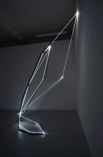 14 CARLO BERNARDINI, Light Catalyst 2005, stainless steel, optic fibers; feet h 14x16x14, Torino, Velan Contemporary Art Center.