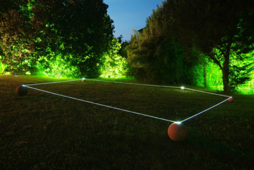 05 CARLO BERNARDINI, Event Horizon 2007, optic fibers, terracotta spheres; feet h 2x52x42. Ariis di Rivignano (UD) Villa Ottello Savorgnan.