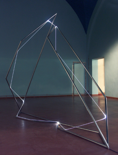 24 CARLO BERNARDINI, Light Catalyst 2007, stainless steel, optic fibers, feet h 9x10x4; Pavia, Museo Civico, Visconteo Castel.