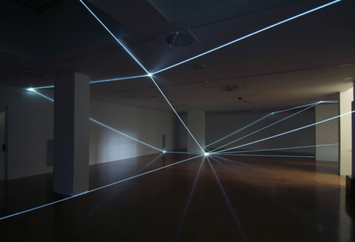 23 CARLO BERNARDINI, PERMEABLE SPACE 2008, Fiber optic installation, feet h 12,5x64x64; Lissone (MI), Museum of Contemporary Art.