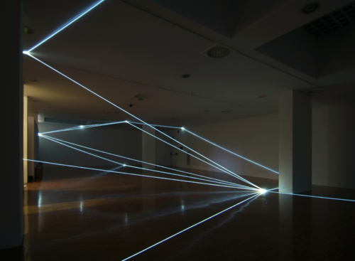 24 CARLO BERNARDINI, PERMEABLE SPACE 2008; Fiber optic installation, feet h 12,5x64x64. Lissone (MI), Museum of Contemporary Art.