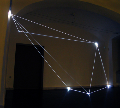 35 CARLO BERNARDINI, PERMEABLE SPACE 2008. Fiber optic installation, feet h 11x25x28; Bratislava, “Sculpture and Object XIII”, GMB-Mirbach Palace.