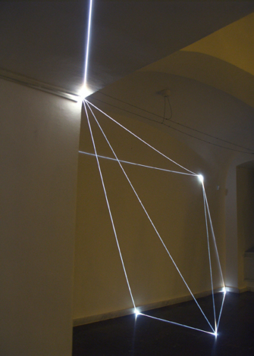 36 CARLO BERNARDINI, PERMEABLE SPACE 2008; Fiber optic installation, feet h 11x25x28. Bratislava, “Sculpture and Object XIII”, GMB-Mirbach Palace.