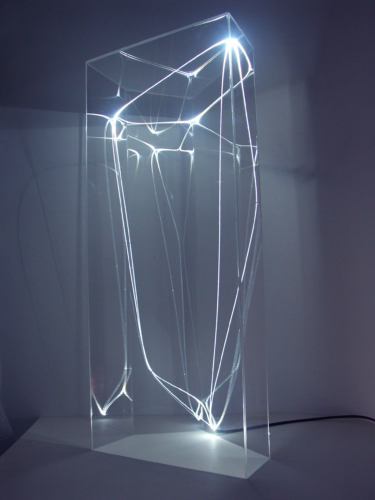 45 CARLO BERNARDINI, PERMEABLE SPACE 2006, Sculpture in plexiglass and optical fibers (1,5 mm of diameter) feet h 3,5x1,5x1.