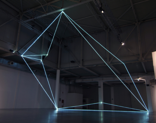 47 Carlo Bernardini, Progressive Code 2010; optic fibers installation, feet h 44x44x66; XXL, Superstudio Più, Milan.