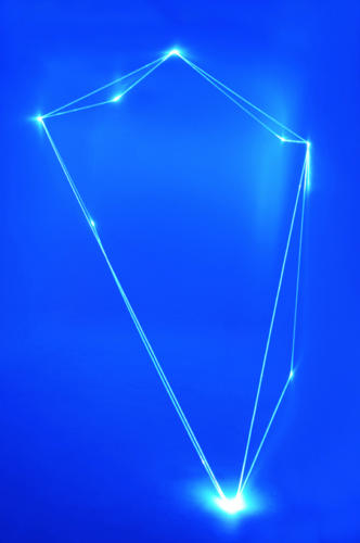 Infinity, 2013Optic fibers installation, curved space, mt h 3 x 3 x 4.The House Peroni, London.