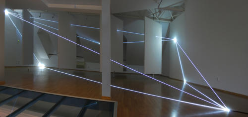 nvisible Dimensions, 2014Optic fibers installation, feet h (from ground) feet h 14,5 x 38 x 29Bratislava, Museum Milan Dobesha.