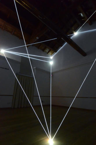 Presence in the vacuum, 2013Fibra ottica, mt h 6 x 7 x 6.Catanzaro, Complesso Monumentale del San Giovanni.