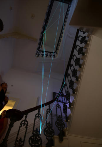 Corporeality of Light, 2013 Optic fibers installation, mt h 12 x 2 x 3.London, The House Peroni.