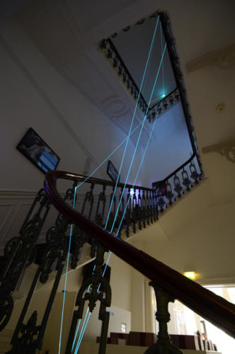 Corporeality of Light, 2013 Optic fibers installation, mt h 12 x 2 x 3.London, The House Peroni.