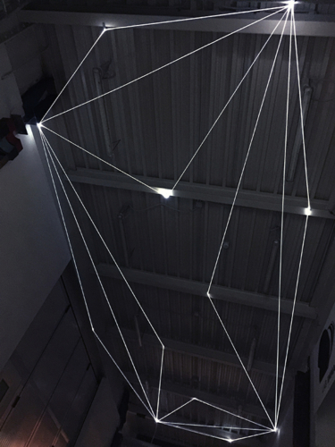 12 Carlo Bernardini Suspended Space, 2017 Fiber optic installation, h mt 5 x 13 x 4,5. Campus Bovisa - Politecnico di Milano