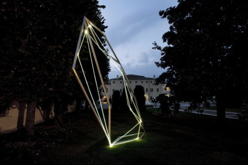 02 CARLO BERNARDINI, Spatial Code 2009, Fiber optic, stainless steel, feet h 22x7x11; Twister, MAM Museo d’Arte Moderna, Gazoldo degli Ippoliti, Mantova (permanent work).