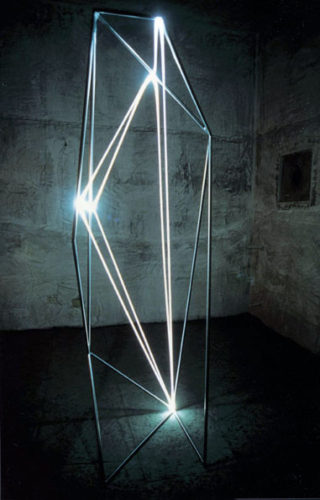 45 CARLO BERNARDINI, The Division of Visual Unity 2002, Stainless steel, optical fibers; feet h 8x3x3.