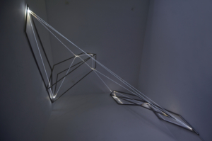 42 Carlo Bernardini Light Tension, 2013 Acciaio inox, fibra ottica, cm h 250 x 230 x 220. Milano, Temporary Museum for New Design, SuperstudioPiù, Salone del Mobile